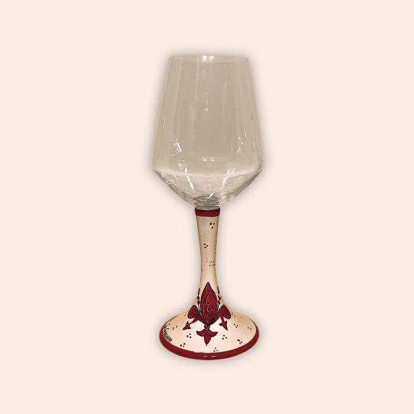 ELEGANT LEAD-FREE  CRYSTAL GLASS WITH CERAMIC STEM:  FLORENTINE DESIGN cm.23h